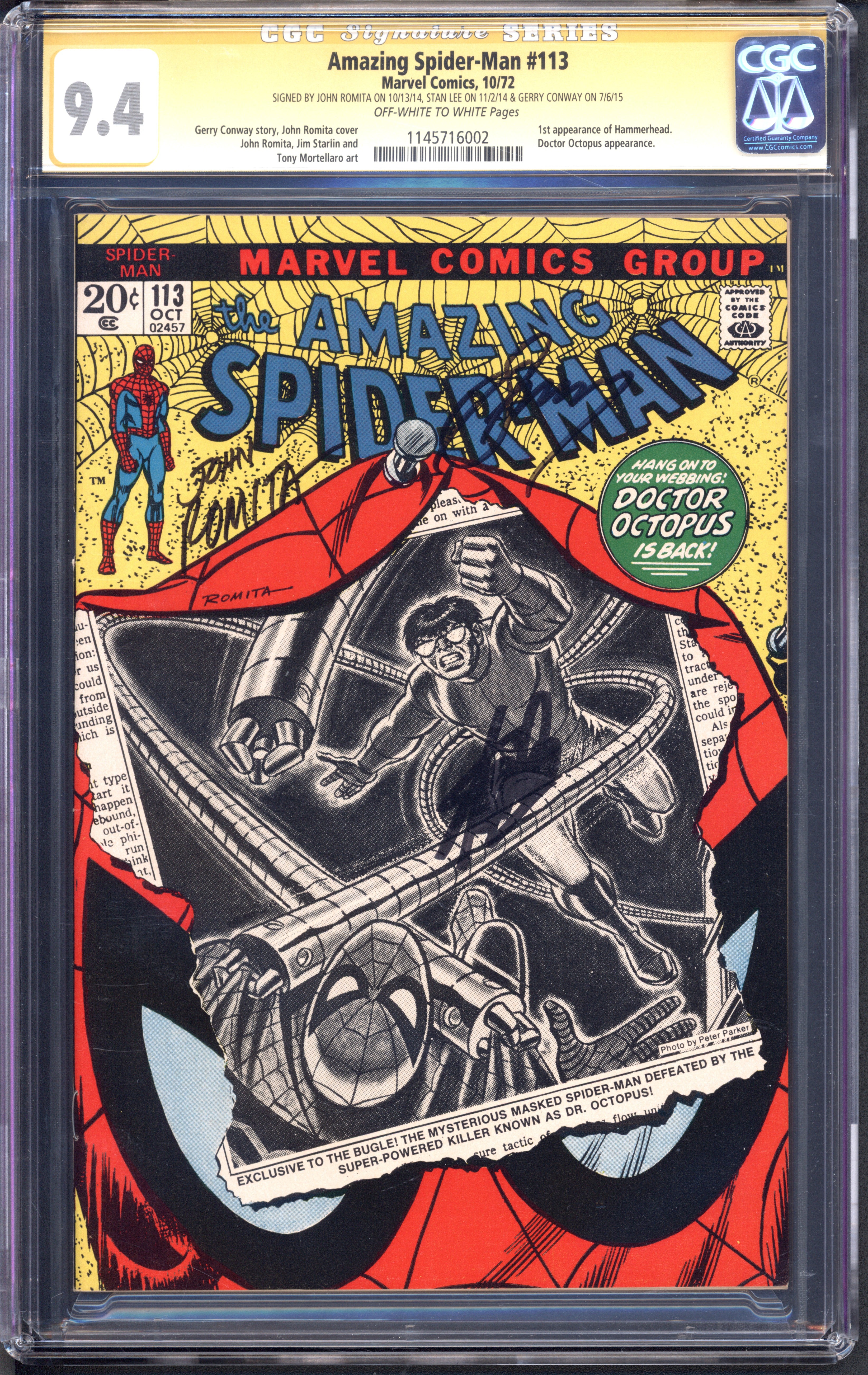 Amazing Spider-Man (1963 1st Series Marvel) #113 CGC Signature Series
