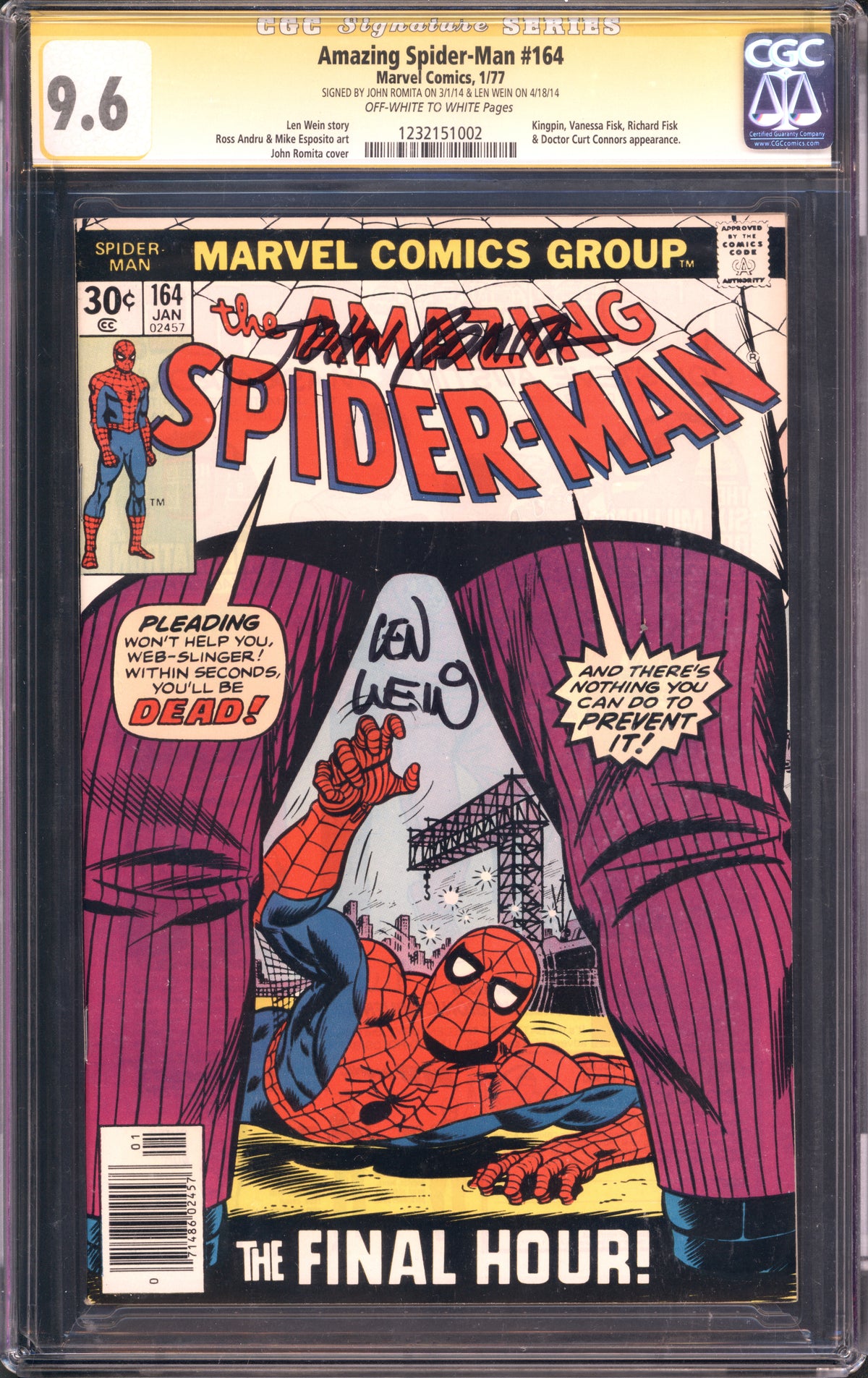 VIM_grade_cgc-9-6-signed-by-john-romita-and-len-wein-1232151002