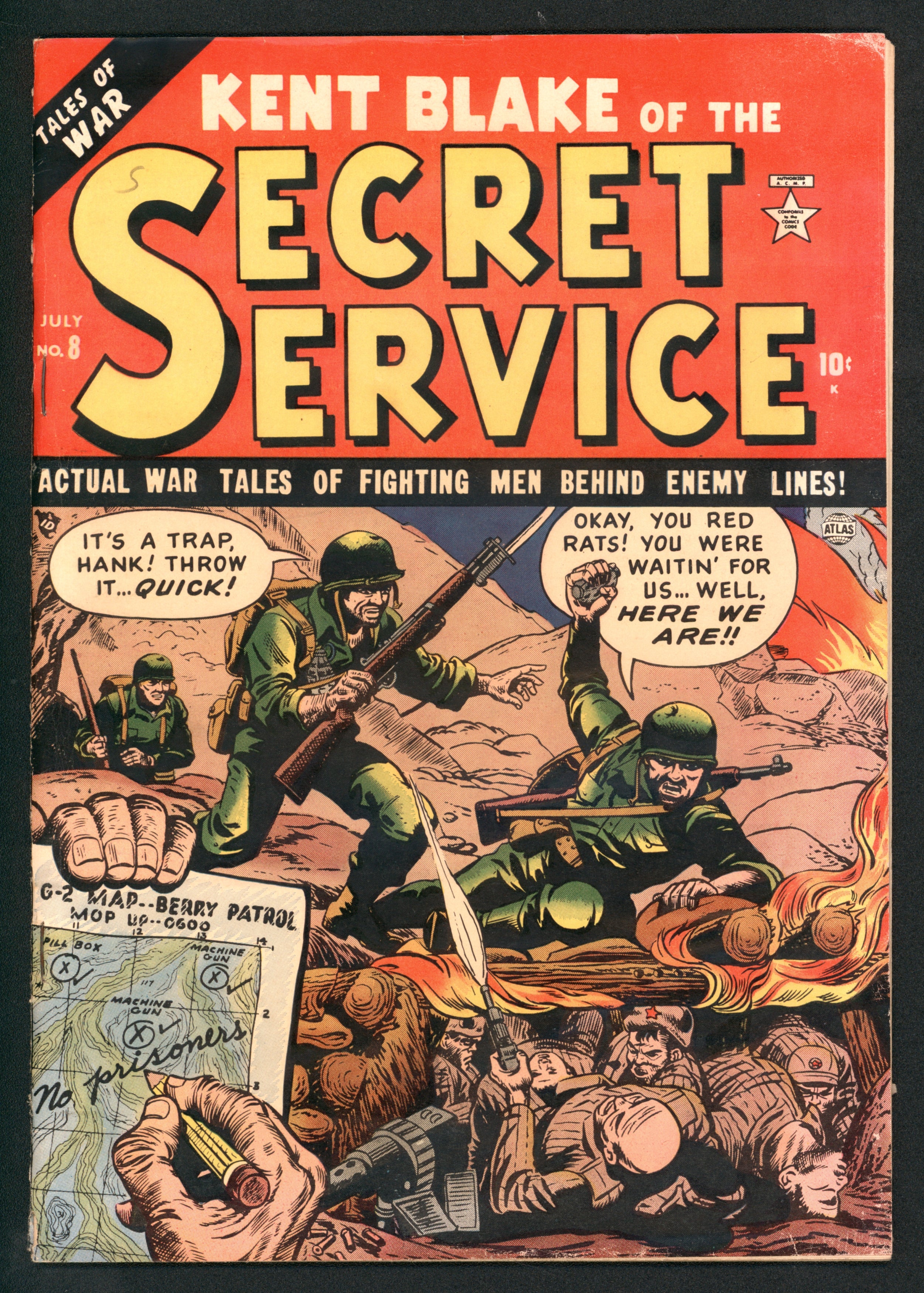 Kent Blake of the Secret Service (Atlas, 1952) # 8 Raw