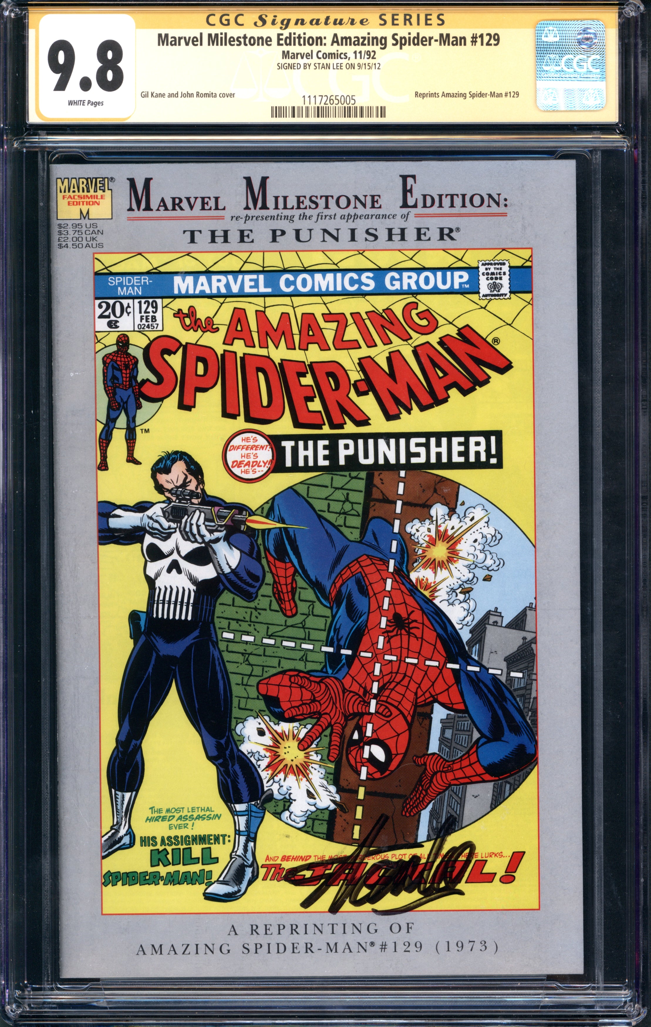 Marvel Milestone Edition Amazing Spider-Man (1993 Marvel) #129 CGC Sig