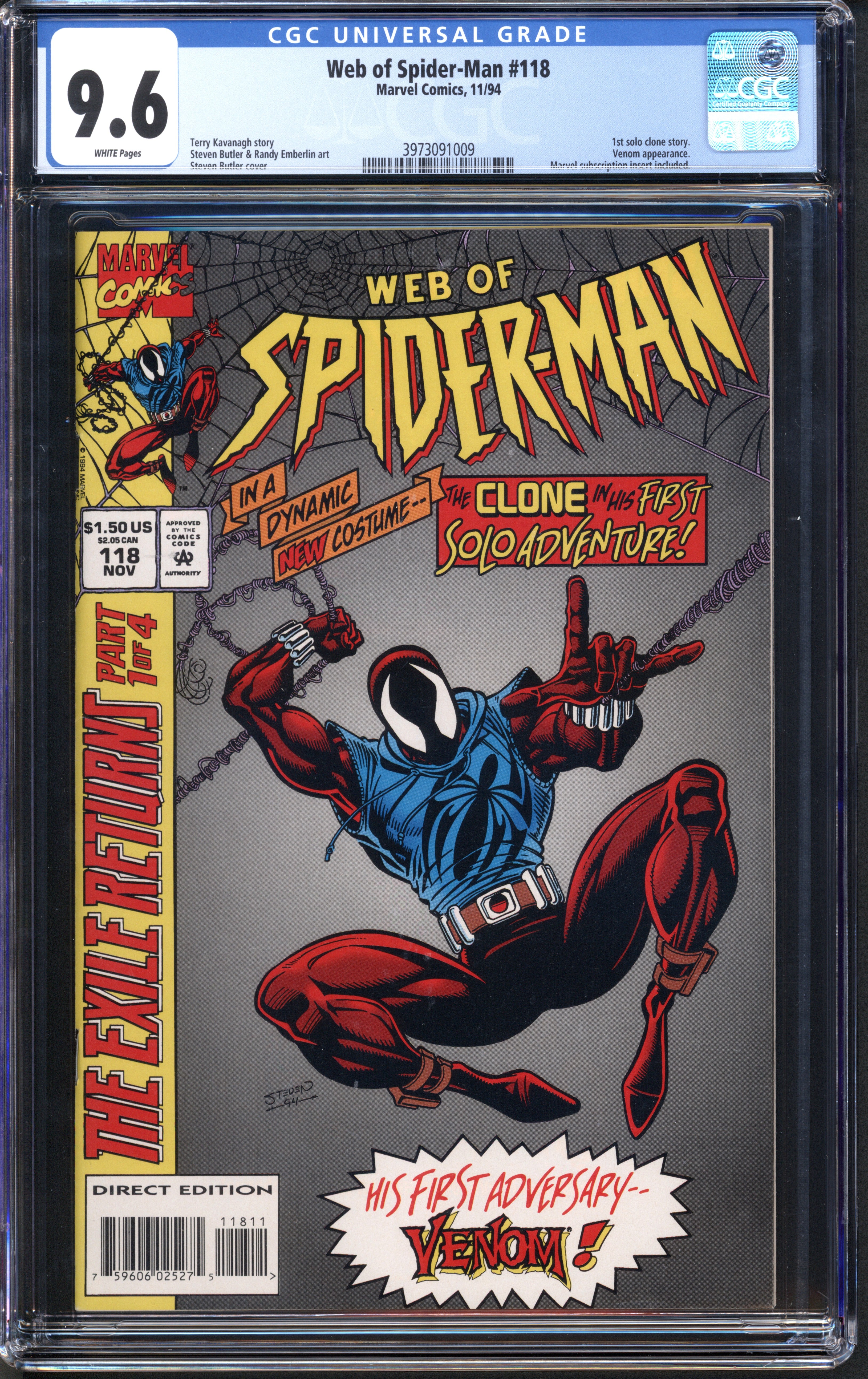 Web of Spider-Man (1985 1st Series Marvel) #118 CGC