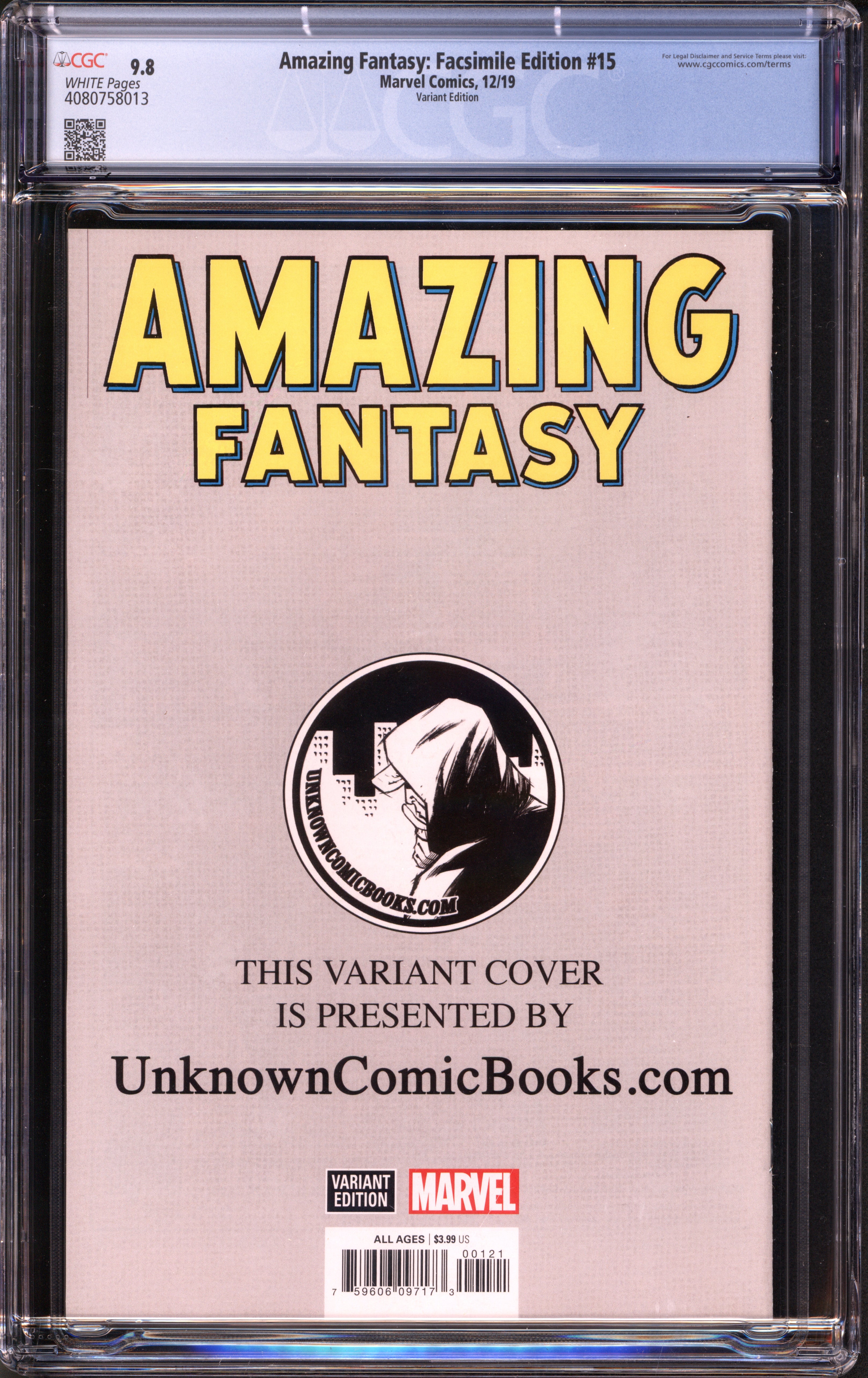 Amazing Fantasy: Facsimile Edition (2019 Marvel) # 15 CGC