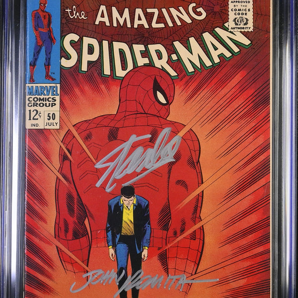 空*様 超希少！1966年代物スパイダーマンLP 6名直筆サイン COA付 Amazing Spider-Man (1963 1st Series Marvel) # 50 CGC Signature Series