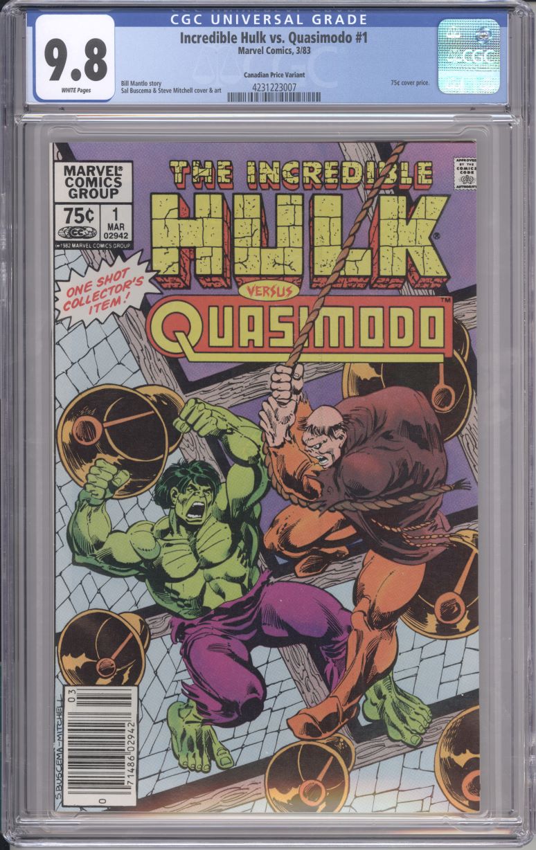 Incredible Hulk vs. Quasimodo (1983 Marvel) # 1 CGC